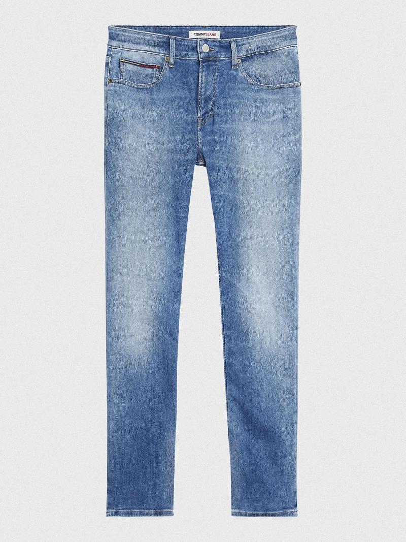 Férfi Tommy Hilfiger Medium rise slim fit Farmer Nadrág Kék | HU 1154EBC